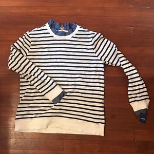 NWT Izod Striped Sweatshirt with Ruffle Trim